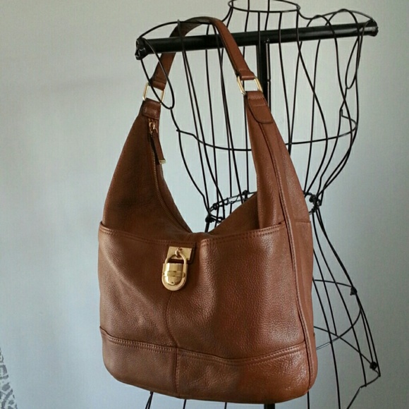 calvin klein pebble leather hobo